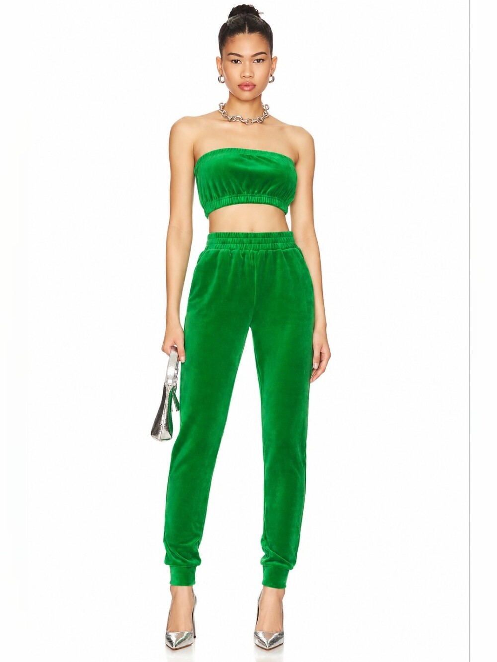 superdown Penelope Velour Jogger Pants Kelly Green Size Small Revolve streetwear